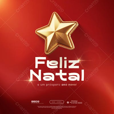 Feliz Natal - 25 de Dezembro - Flyer Social Media PSD Editável - (40)