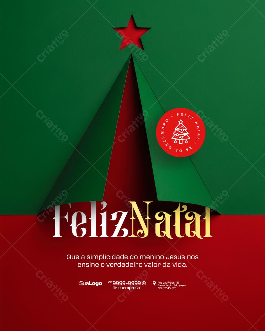 Flyer de Feliz Natal PSD Editável