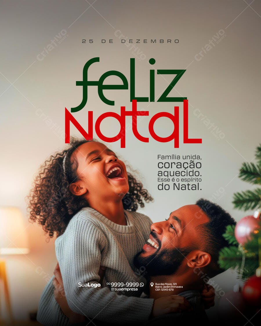 Flyer Natalino Família Negra PSD Editável