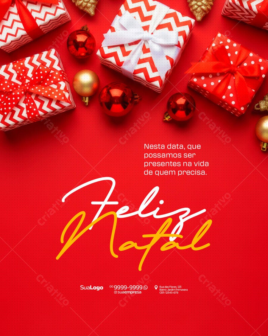 Postagem de Boas Festas PSD Editável