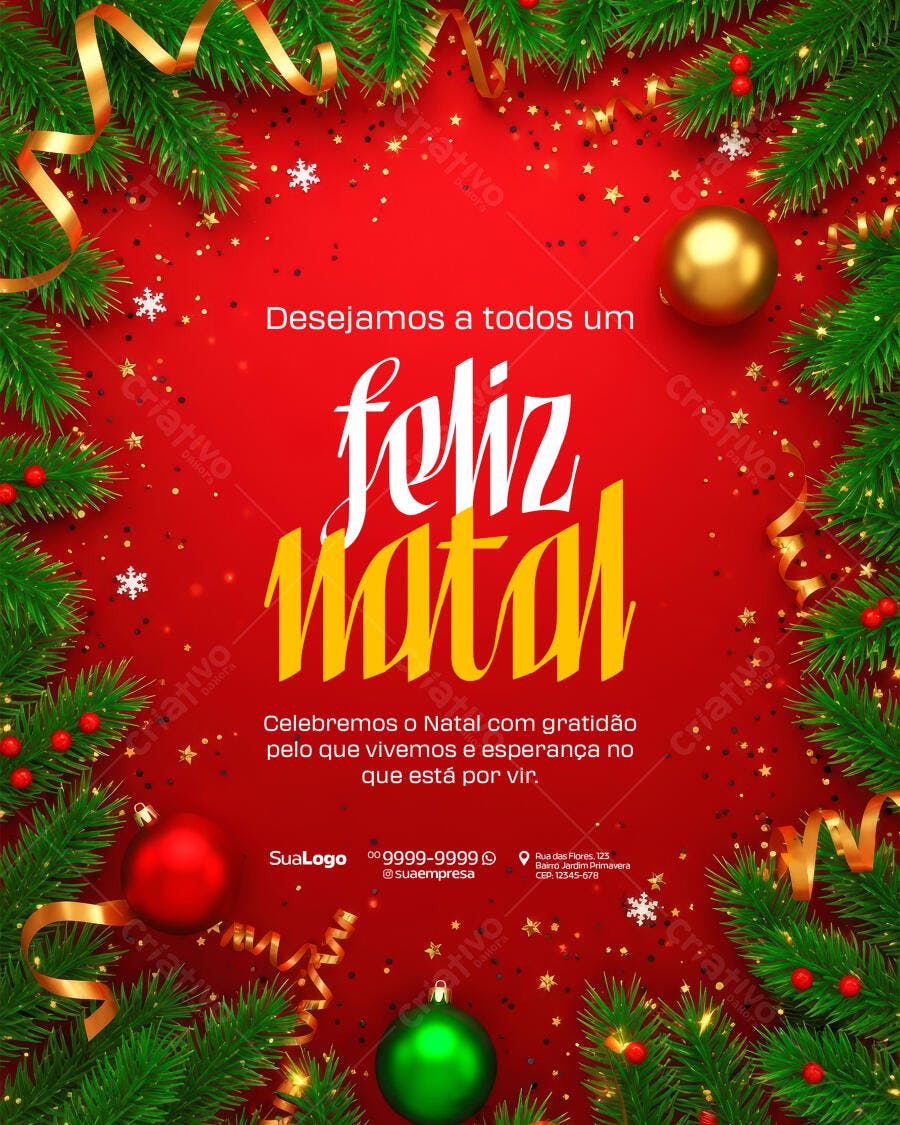 Flyer Feliz Natal PSD Editável