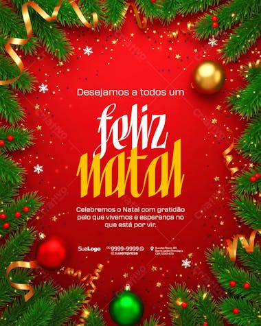 Feliz Natal 25 de Dezembro Social Media PSD Editável (6)