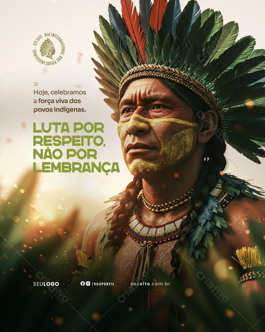 Flyer Dia do Povo Indígena PSD Editável