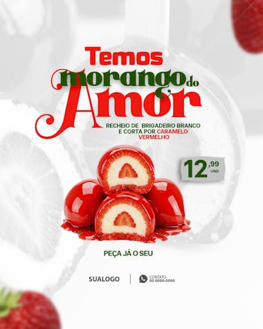Morango do Amor Social Media PSD Editável 5