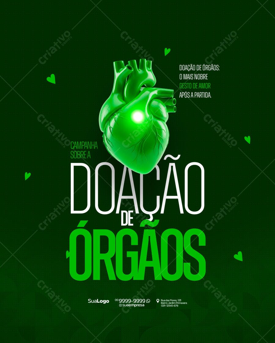 Flyer Campanha Doação de Órgãos PSD Editável