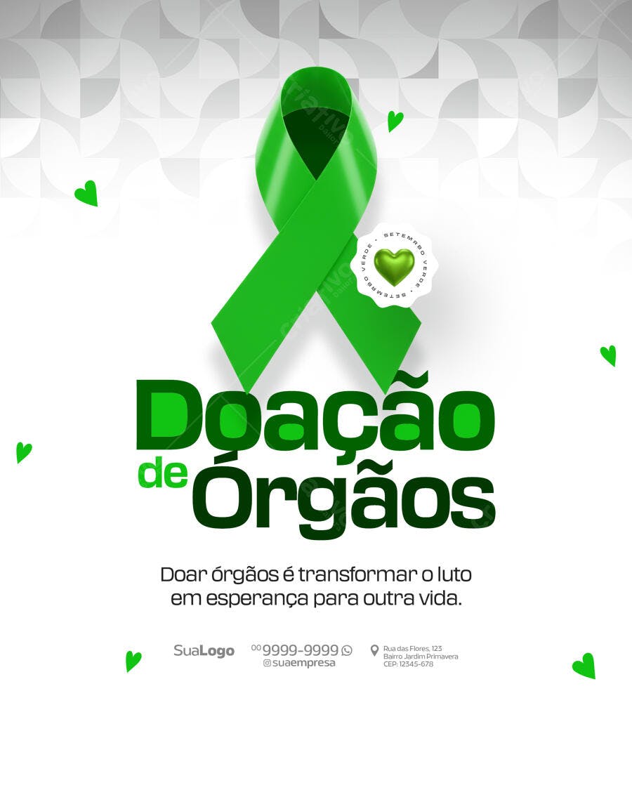 Flyer Setembro Verde Doação de Órgãos PSD Editável