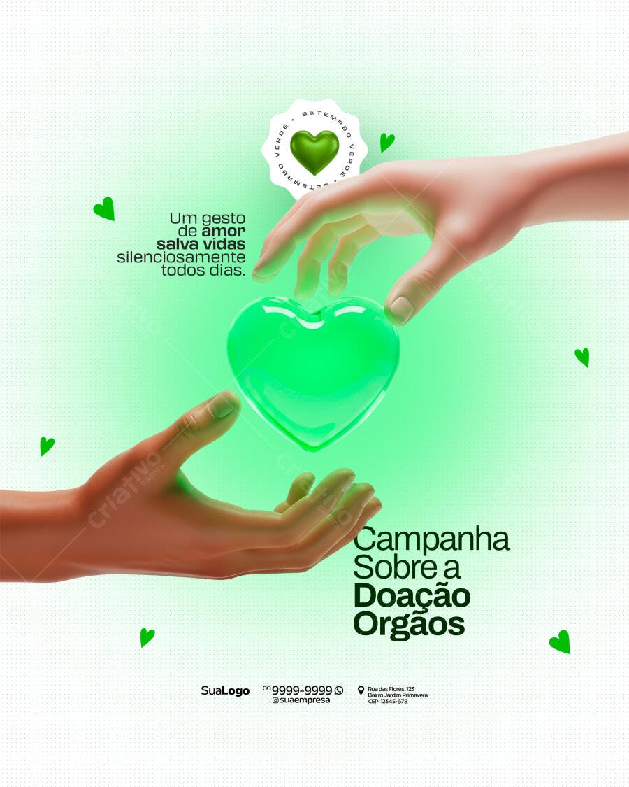 Flyer Setembro Verde Doação de Órgãos PSD Editável