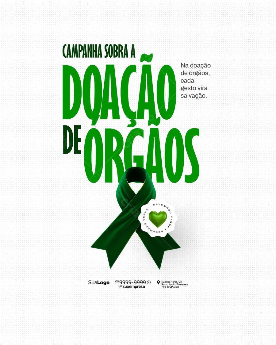 Flyer Setembro Verde Doação de Órgãos PSD Editável