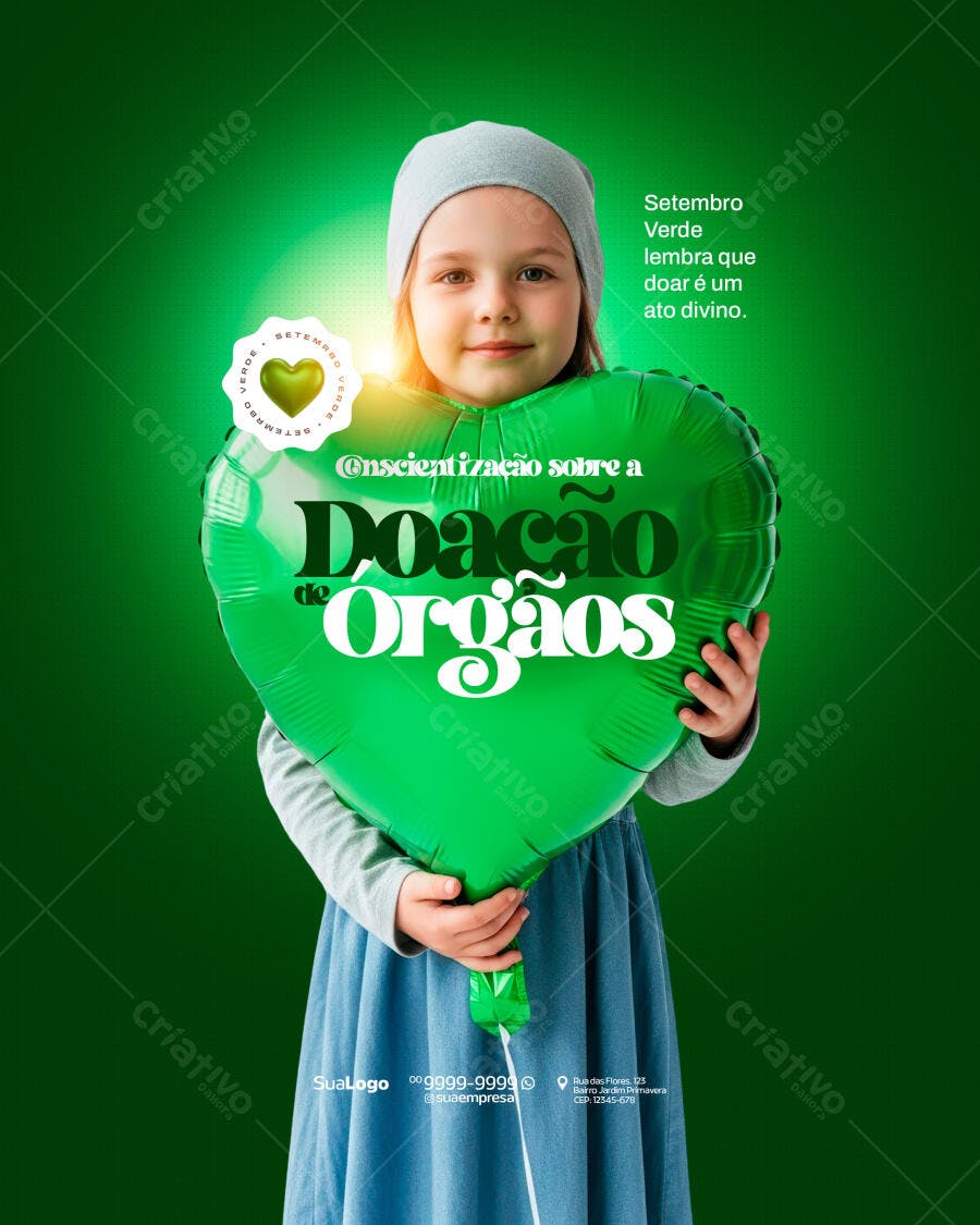 Flyer Setembro Verde Doação de Órgãos PSD Editável