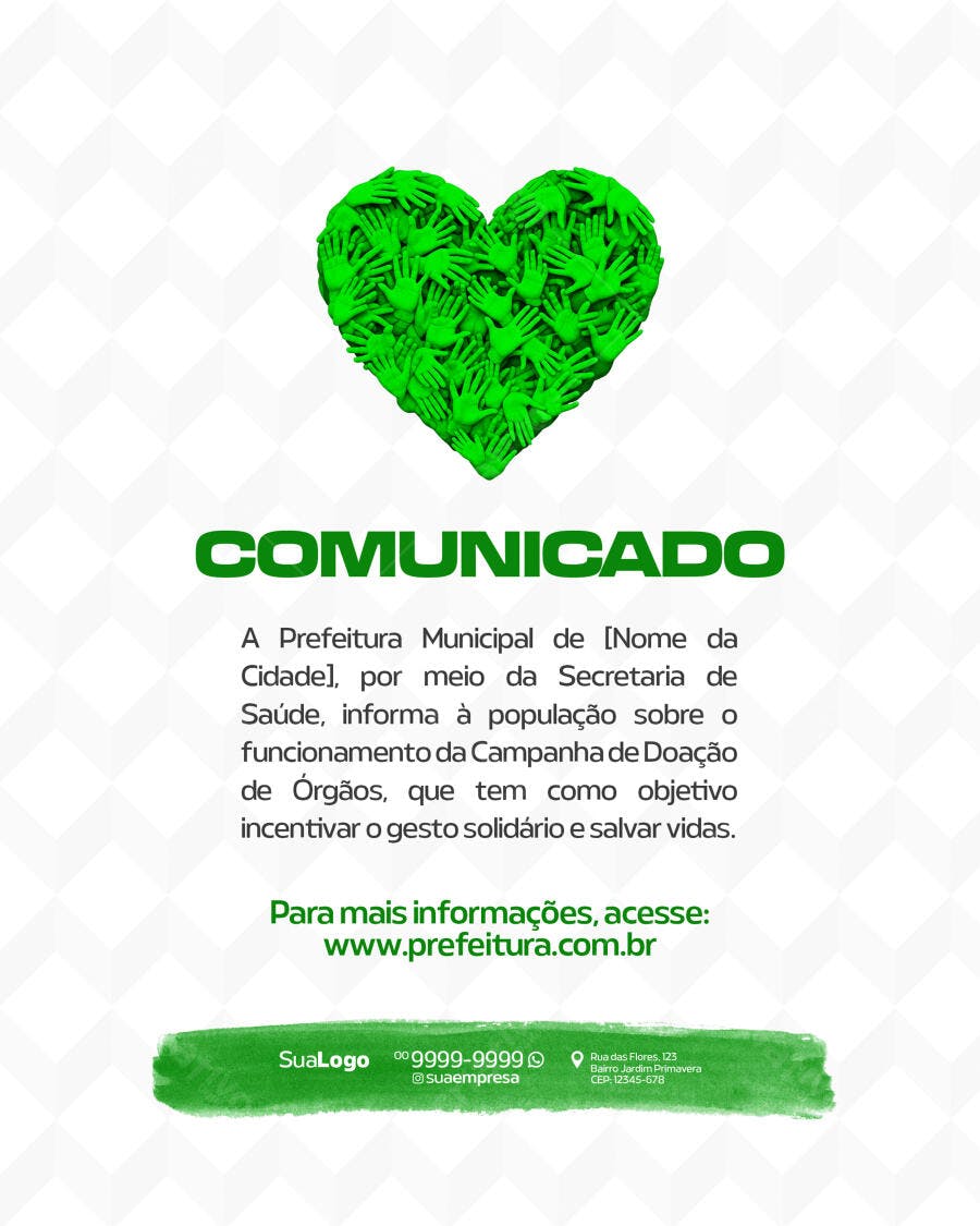 Flyer Campanha de Doação de Órgãos PSD Editável