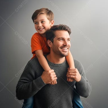 FILHO NO OMBRO DO PAI PARA COMPOSIÇÃO
