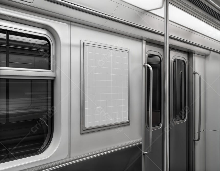 Mockup Realista de Anúncio em Metrô