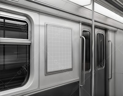 Mockup Realista de Anúncio em Metrô