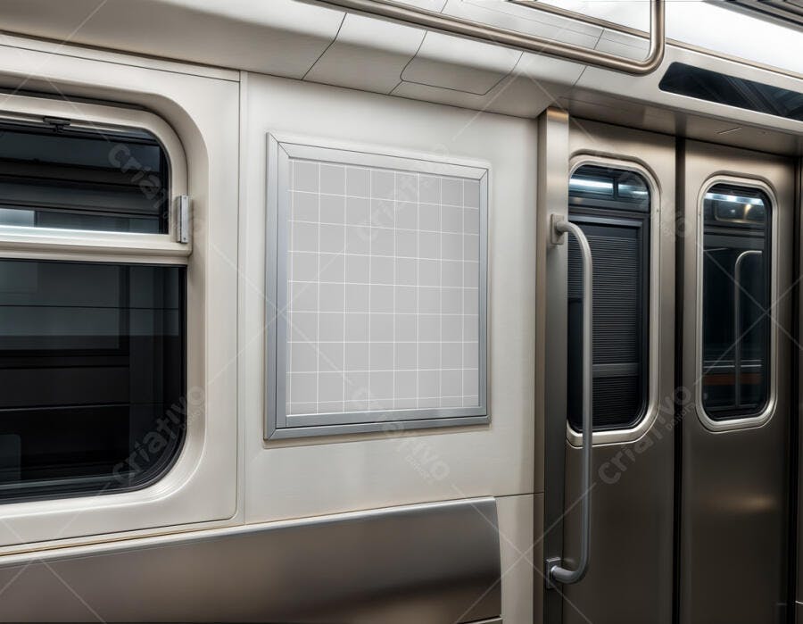 Mockup Realista de Anúncio em Metrô