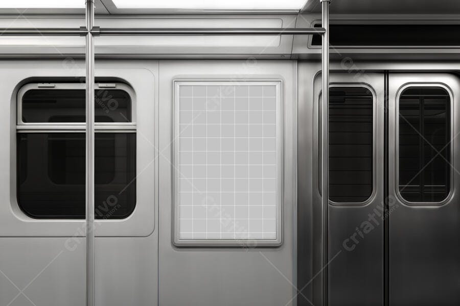 Mockup de Anúncio em Metrô: Design Moderno e Realista
