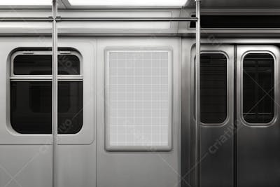 Mockup de Anúncio em Metrô: Design Moderno e Realista
