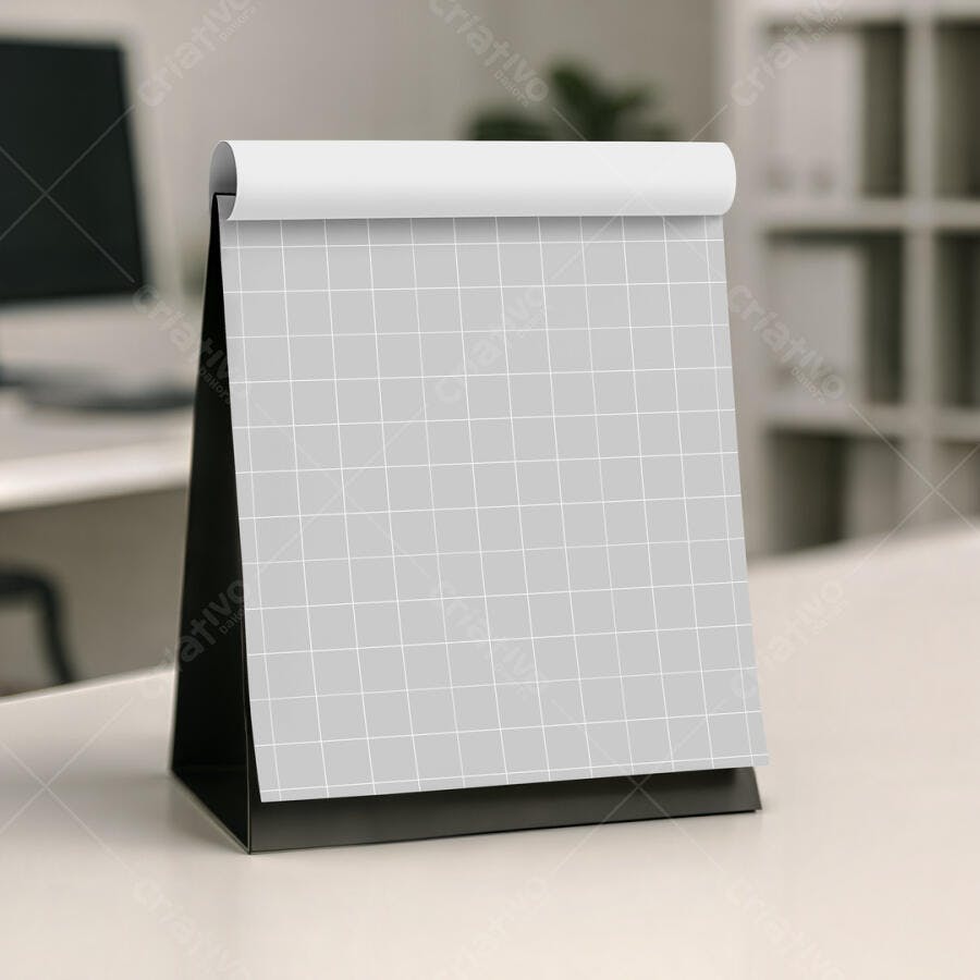 Mockup Calendário de Mesa Moderno - Preto e Cinza