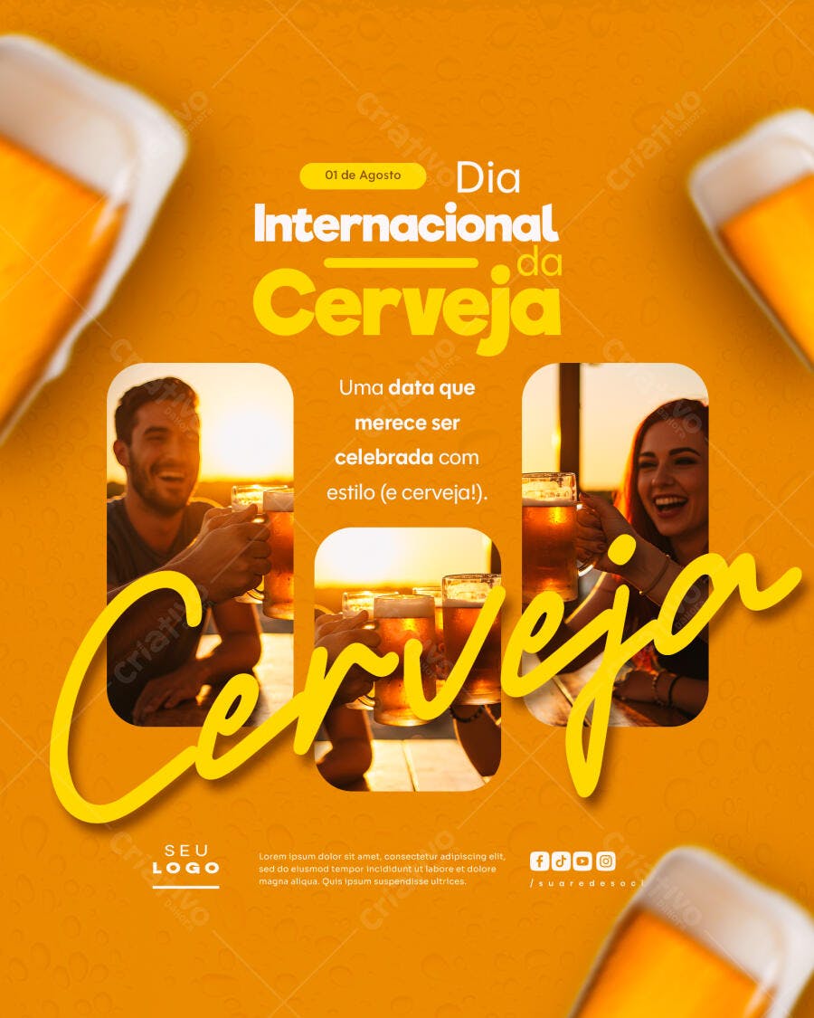 Flyer Dia Internacional da Cerveja PSD Editável