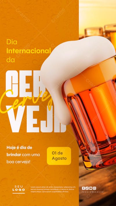 Dia Internacional da Cerveja 01 de Agosto Social Media Psd Editável Story (5)