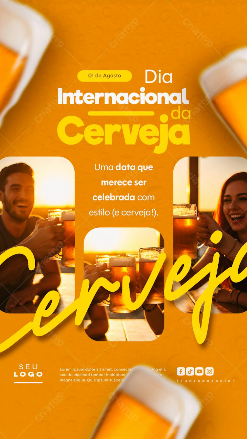 Dia Internacional da Cerveja 01 de Agosto Social Media Psd Editável Story (2)