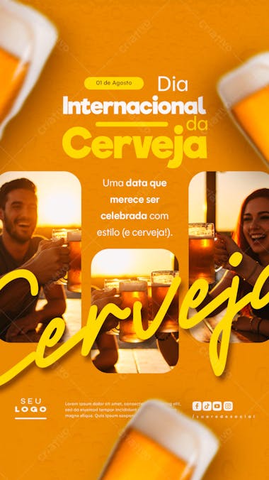 Dia Internacional da Cerveja 01 de Agosto Social Media Psd Editável Story (2)
