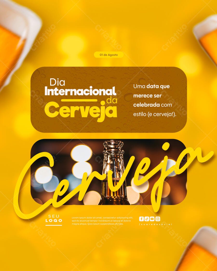Flyer Dia Internacional da Cerveja PSD Editável