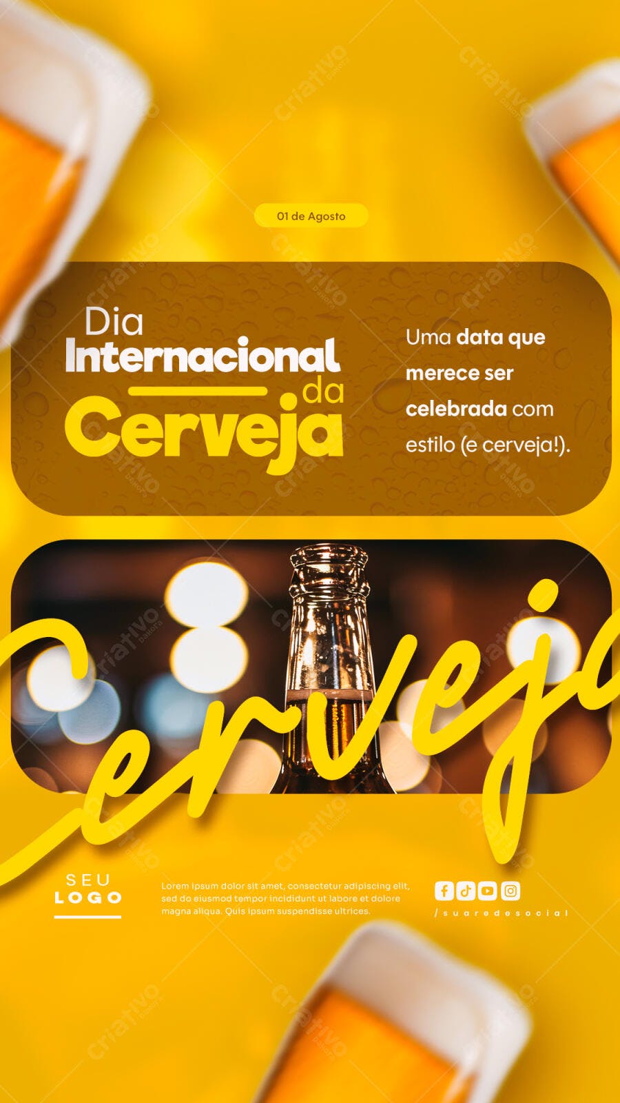 Flyer Dia Internacional da Cerveja PSD Editável
