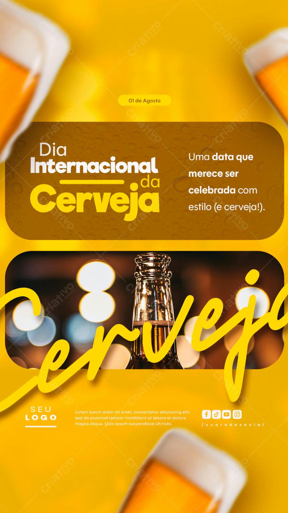 Dia Internacional da Cerveja 01 de Agosto Social Media Psd Editável Story (3)