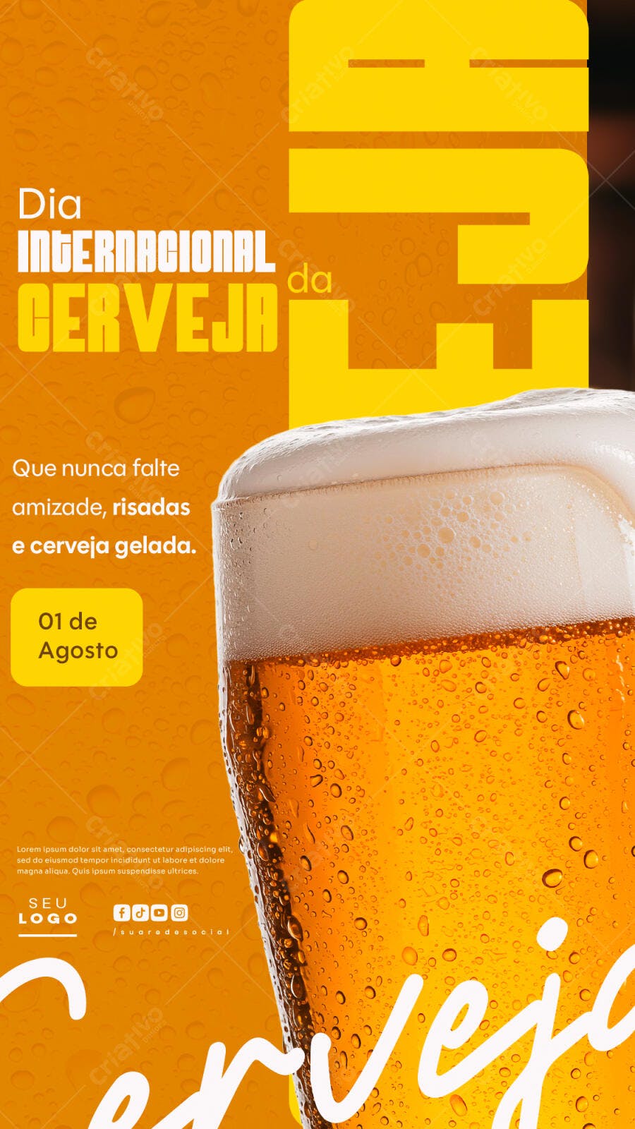 Flyer Dia Internacional da Cerveja PSD Editável