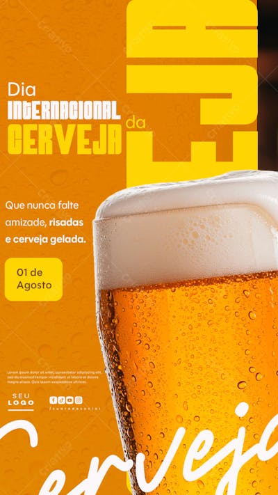 Dia Internacional da Cerveja 01 de Agosto Social Media Psd Editável Story (4)