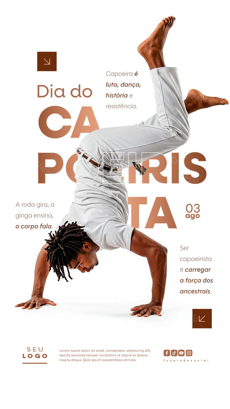 Flyer Dia da Capoeira PSD Editável