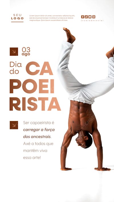 Dia do Capoeirista 03 de Agosto Social Media Psd Editável story (3)
