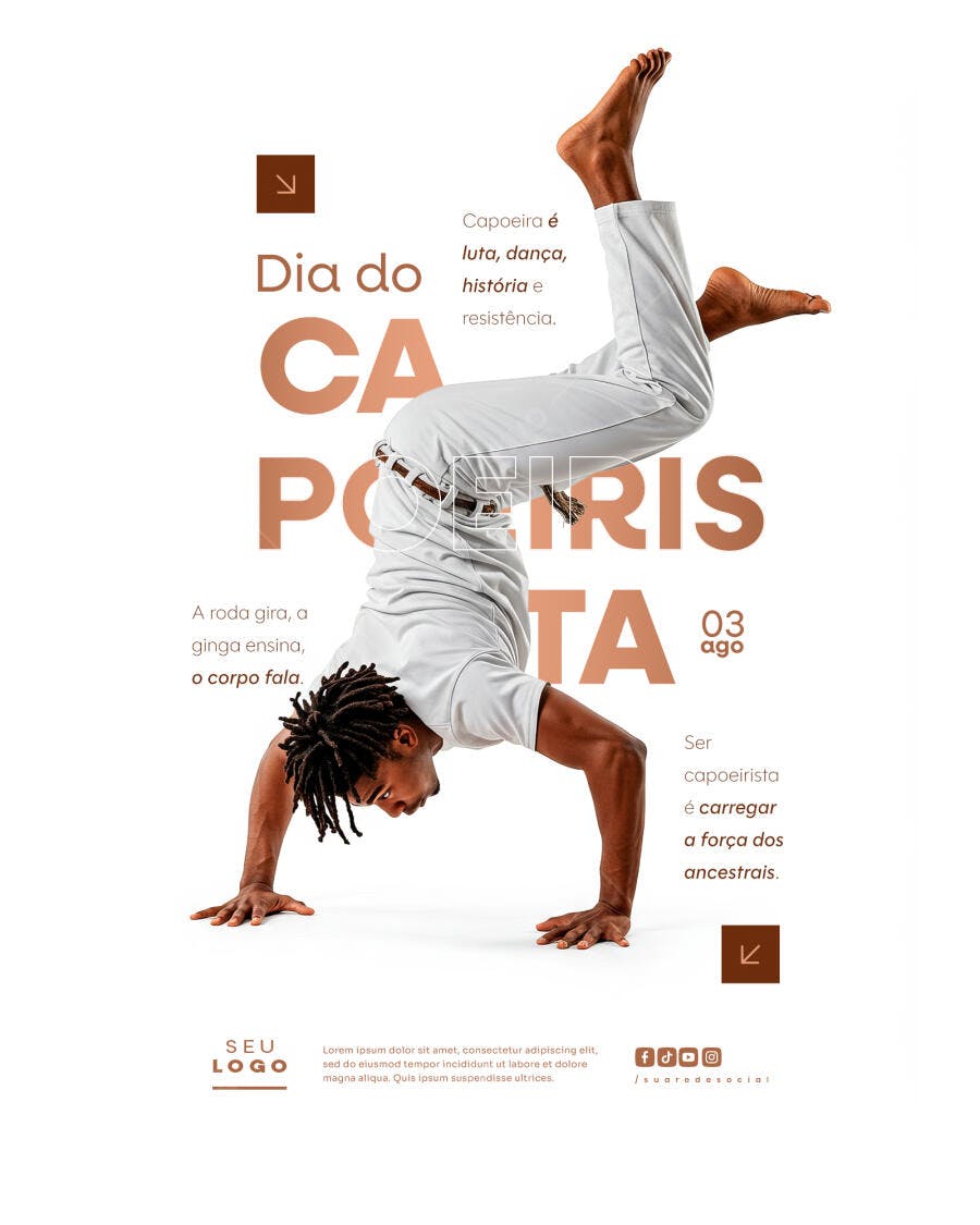 Flyer Dia da Capoeira PSD Editável