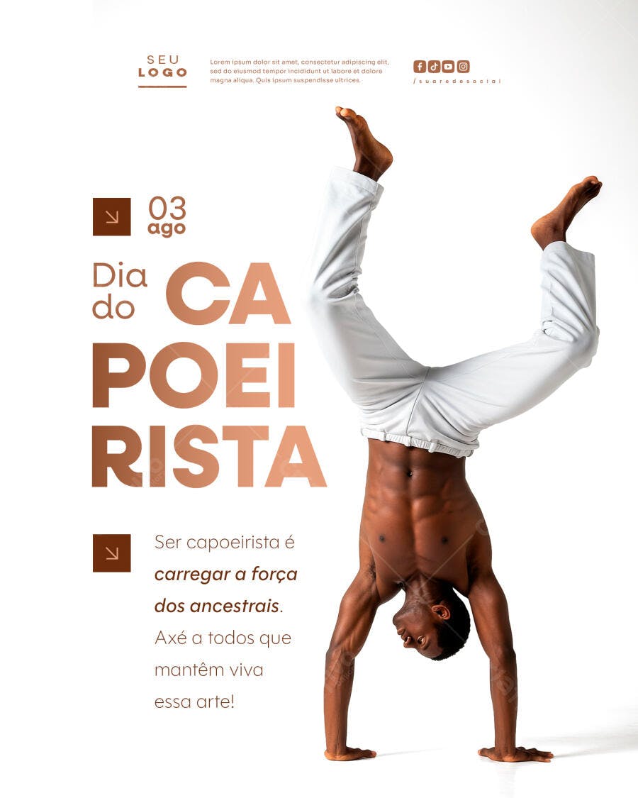 Flyer Dia do Capoeira PSD Editável