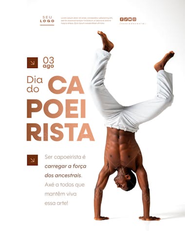 Dia do Capoeirista 03 de Agosto Social Media Psd Editável (2)