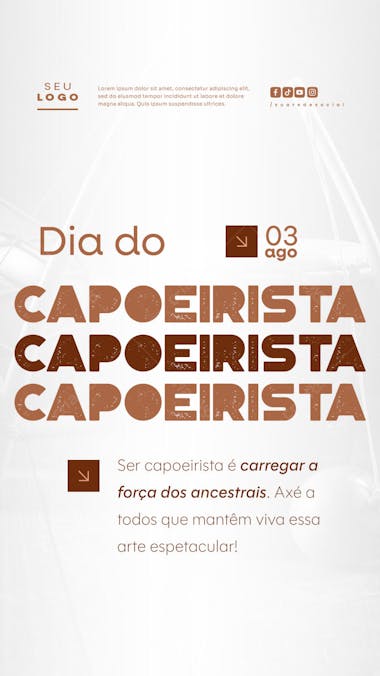 Dia do Capoeirista 03 de Agosto Social Media Psd Editável story (2)