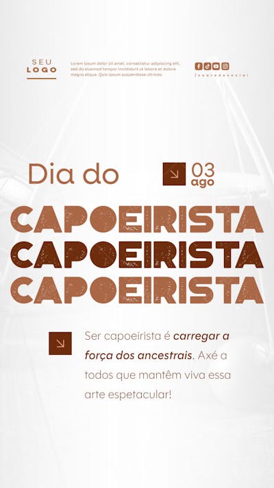 Dia do Capoeirista 03 de Agosto Social Media Psd Editável story (2)