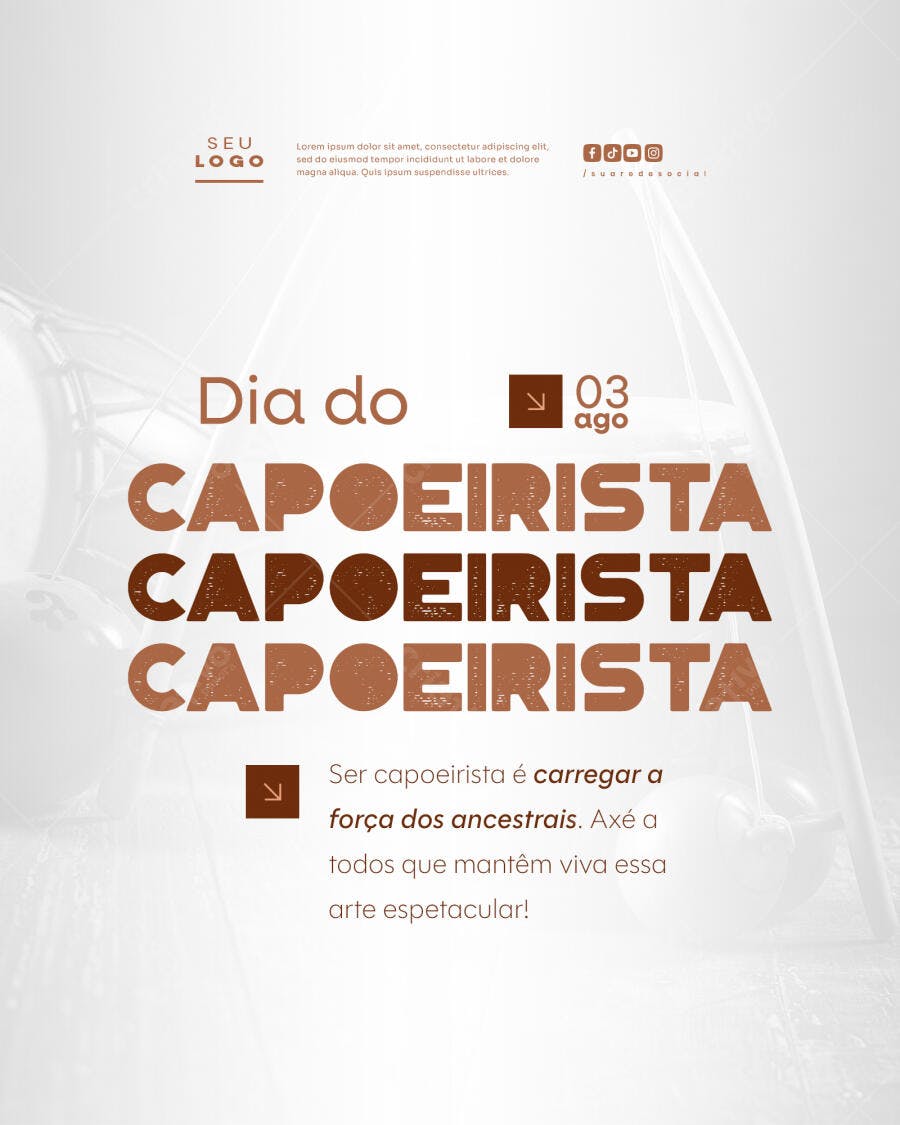 Flyer Dia do Capoeira PSD Editável