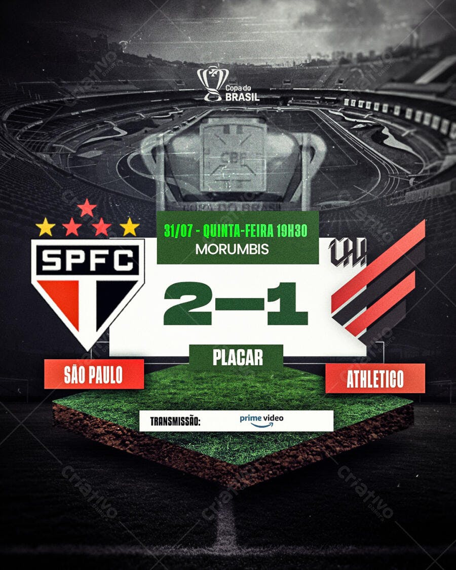 Flyer Copa do Brasil São Paulo x Athlético PSD Editável