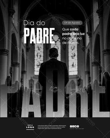 Dia do Padre 04 de Agosto Social Media Psd Editável (2)