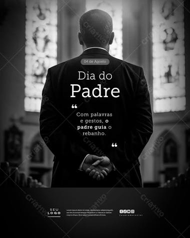 Dia do Padre 04 de Agosto Social Media Psd Editável (5)