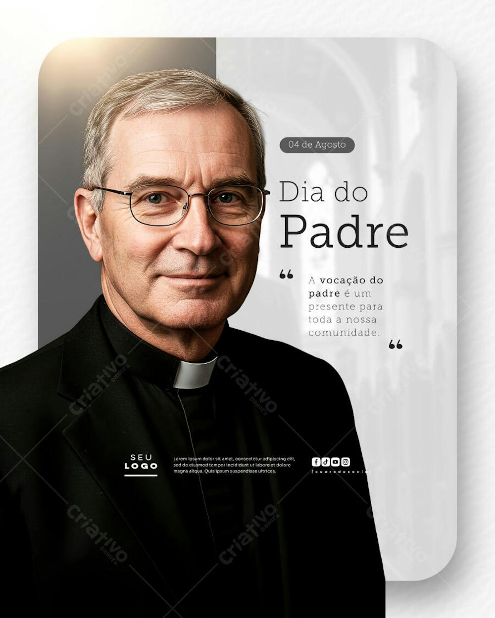 Dia do Padre 04 de Agosto Social Media Psd Editável (1)