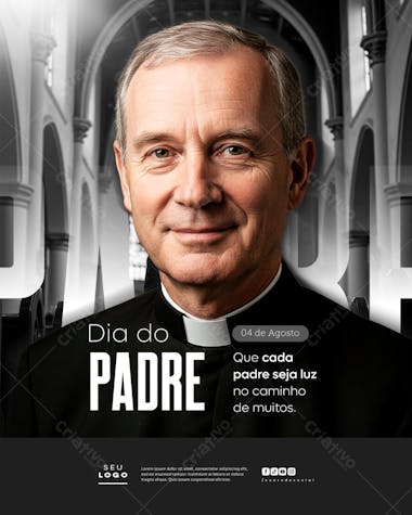 Dia do Padre 04 de Agosto Social Media Psd Editável (3)
