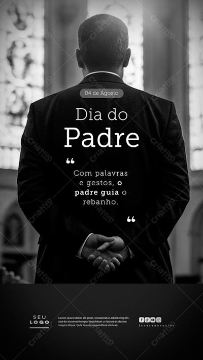 Dia do Padre 04 de Agosto Social Media Psd Editável STORY (5)