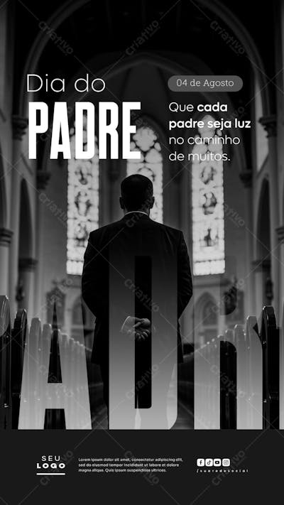 Dia do Padre 04 de Agosto Social Media Psd Editável STORY (2)