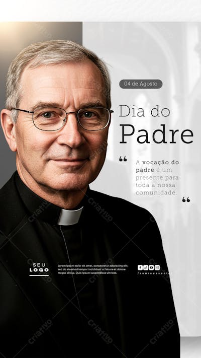 Dia do Padre 04 de Agosto Social Media Psd Editável STORY (1)