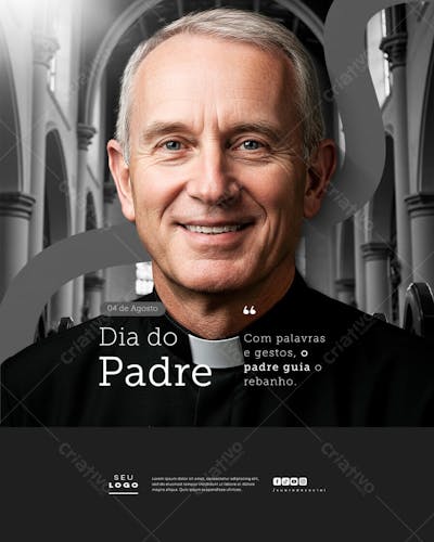 Dia do Padre 04 de Agosto Social Media Psd Editável (4)