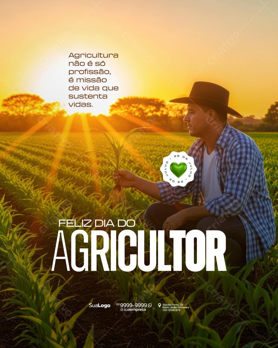Postagem Dia do Agricultor PSD Editável