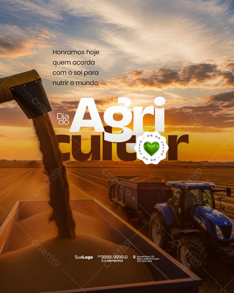 Flyer Dia do Agricultor PSD Editável