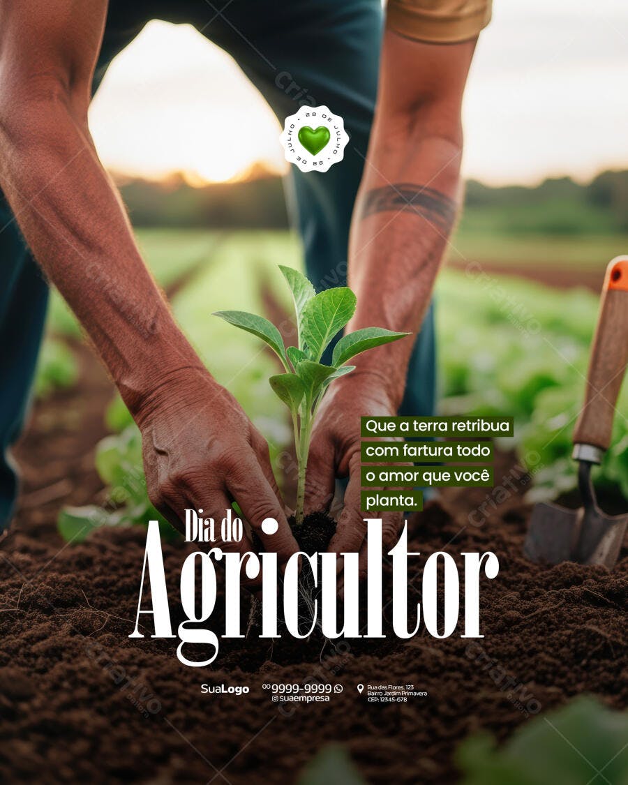 Post para Dia do Agricultor PSD Editável